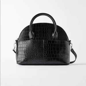 ZARA Animal Print Bowling Bag